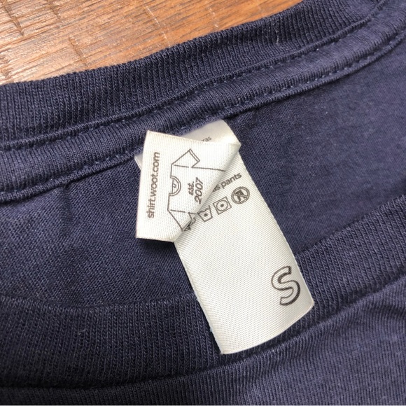 DONATED Civilized Addiction Coffee Tea Shirt Woot T Shirt Tea Cup Small Blue - Picture 3 of 10